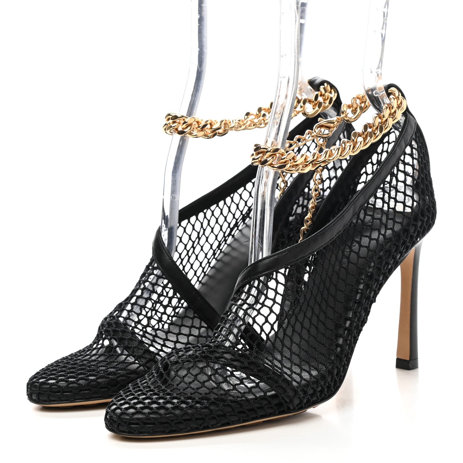 Bottega Veneta Mesh Nappa Chunky Chain Sandals 35 Black 3 of 7