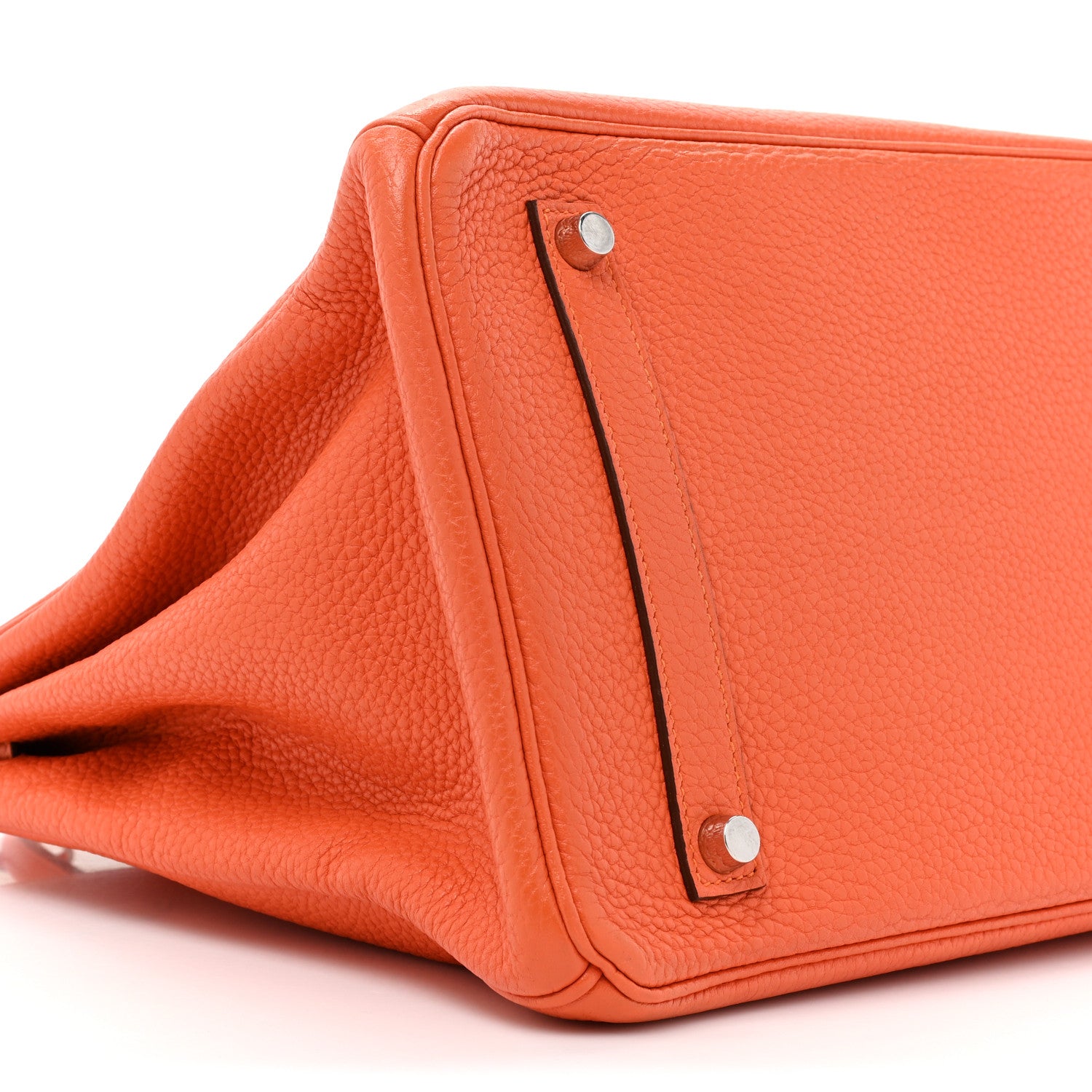 Hermes Taurillon Clemence Birkin 35 Orange 9 of 12