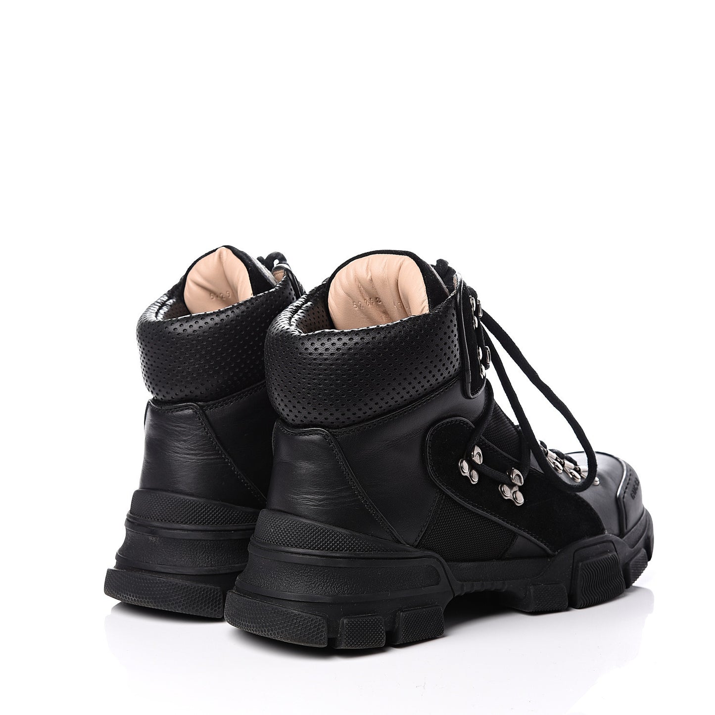 X SEGA Calfskin Suede Technical Canvas Womens Flashtrek High-Top Sneakers 40.5 Black