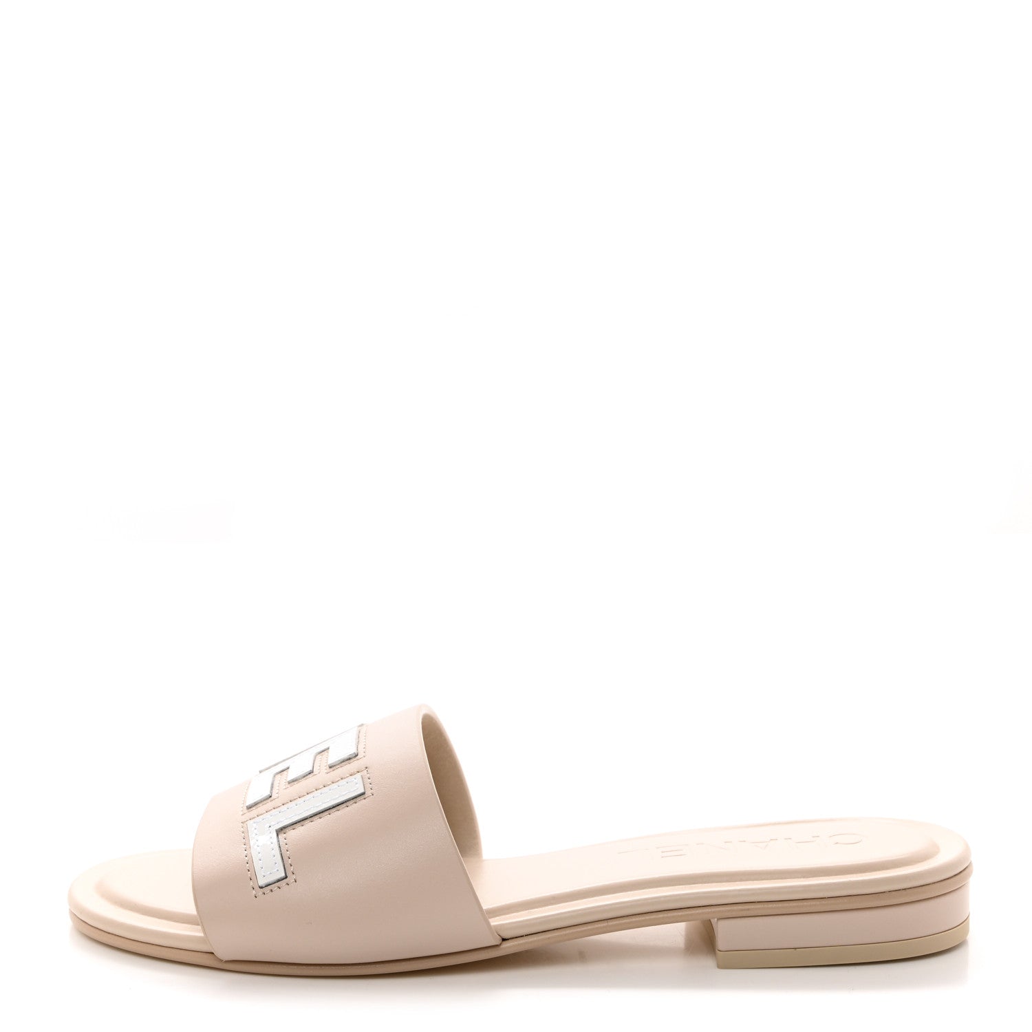 Chanel Calfskin Patent Calfskin Logo Mules 36 Ivory White 1 of 9
