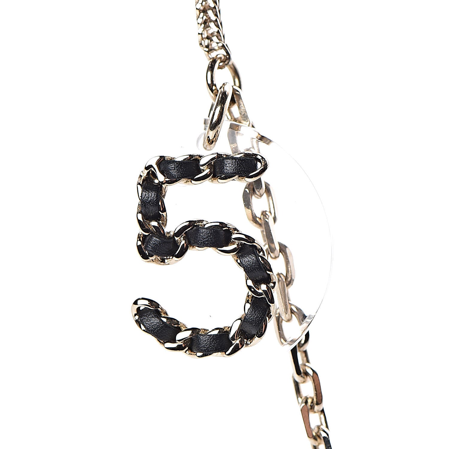 Chanel Crystal Resin Camellia CC Necklace Gold 5 of 9