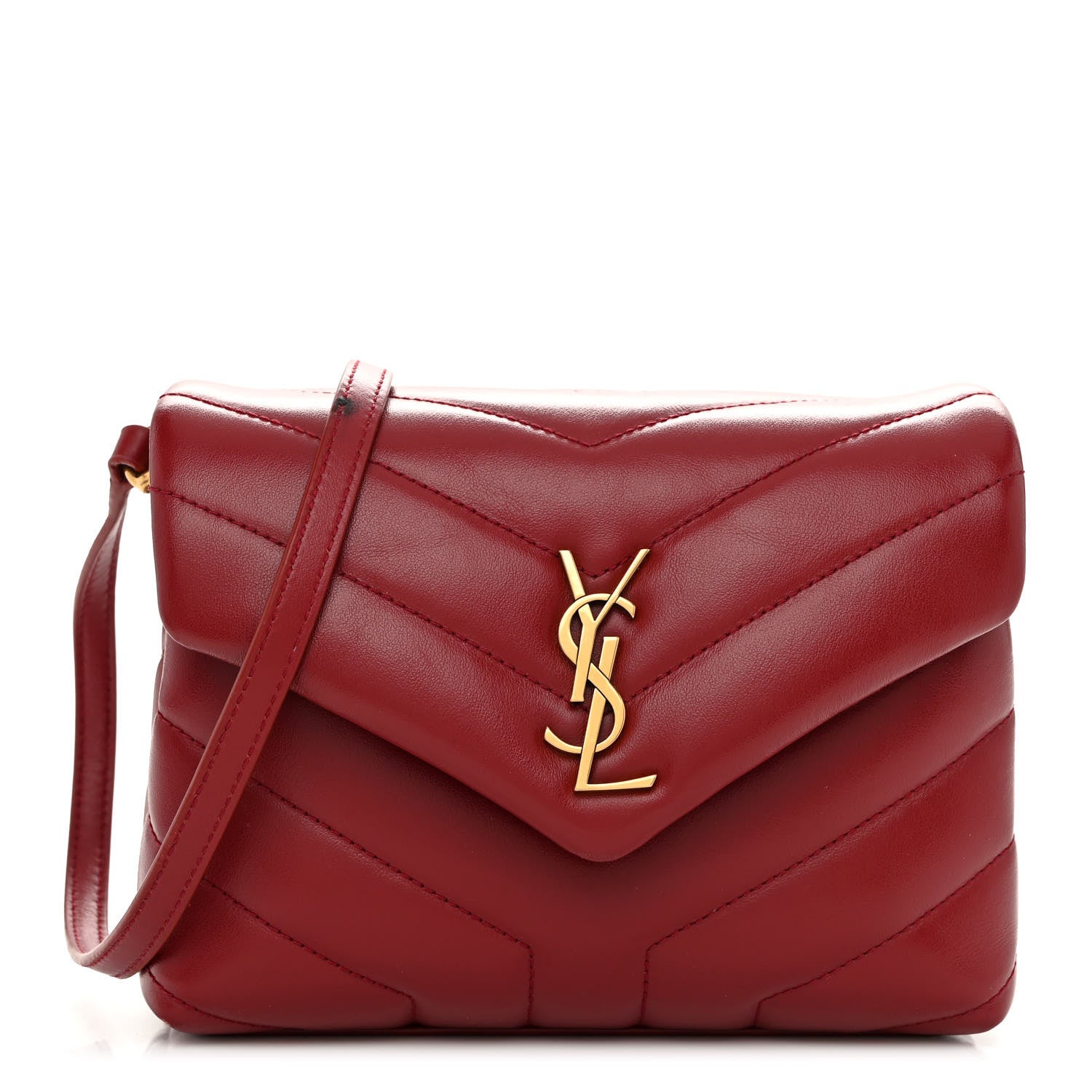 Saint Laurent Calfskin Y Quilted Monogram Toy Loulou Crossbody Bag Rouge 1 of 11