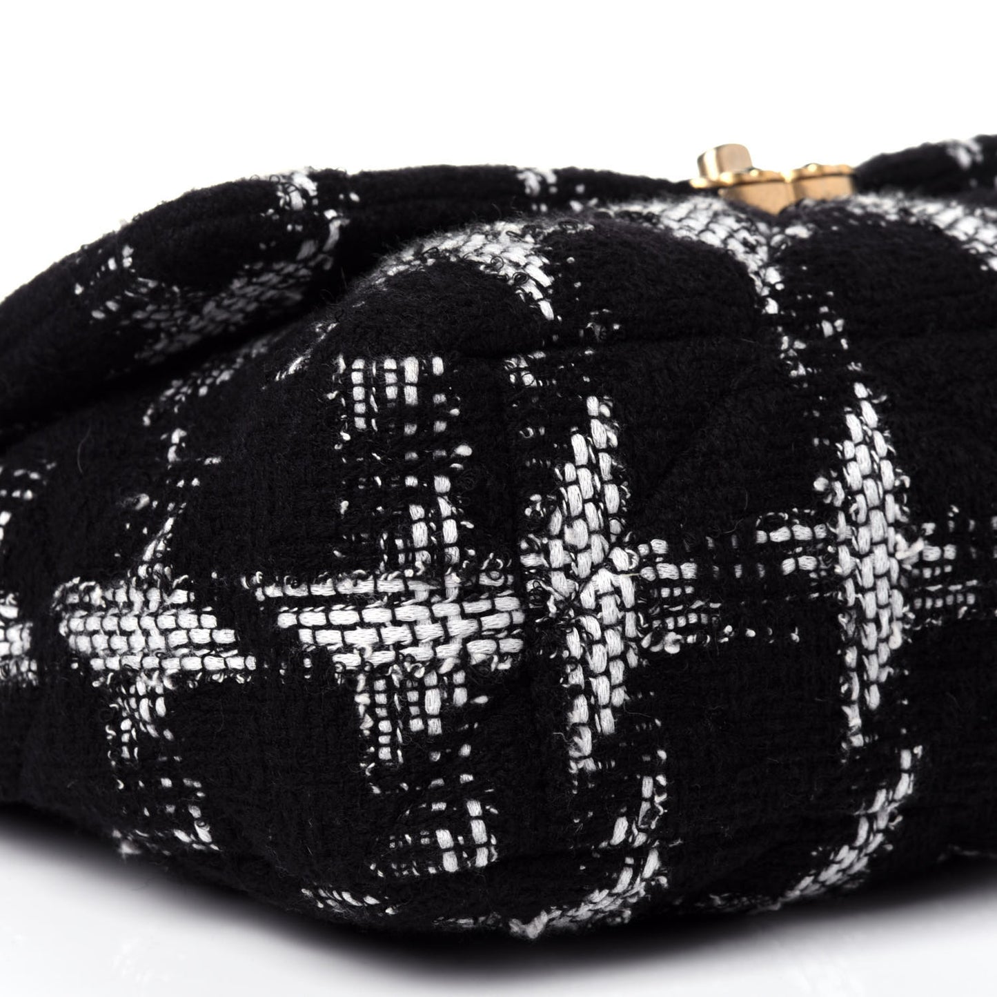 Tweed Quilted Large Chanel 19 Flap Black White