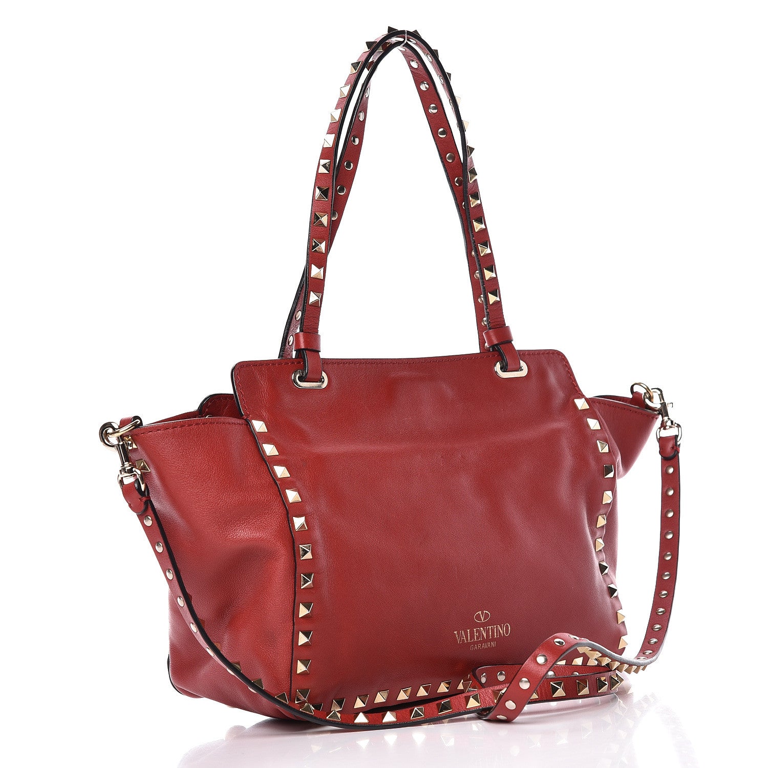 Valentino Garavani Vitello Small Rockstud Tote Rosso Valentino 3 of 11