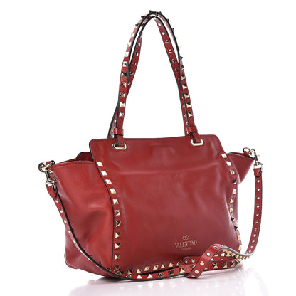 Valentino Garavani Vitello Small Rockstud Tote Rosso Valentino 3 of 11