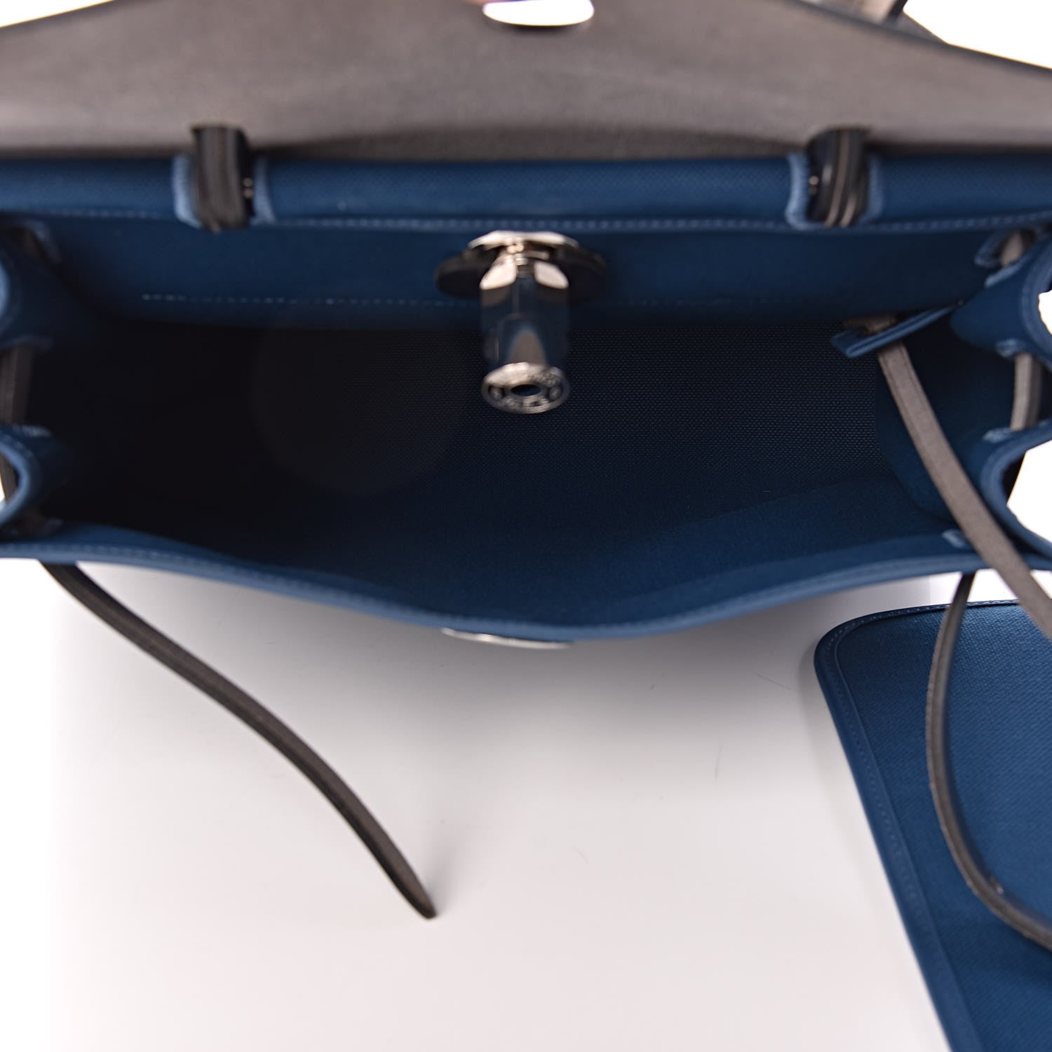 Hermes Military Toile Vache Hunter Zip 31 PM Deep Bleu 6 of 11