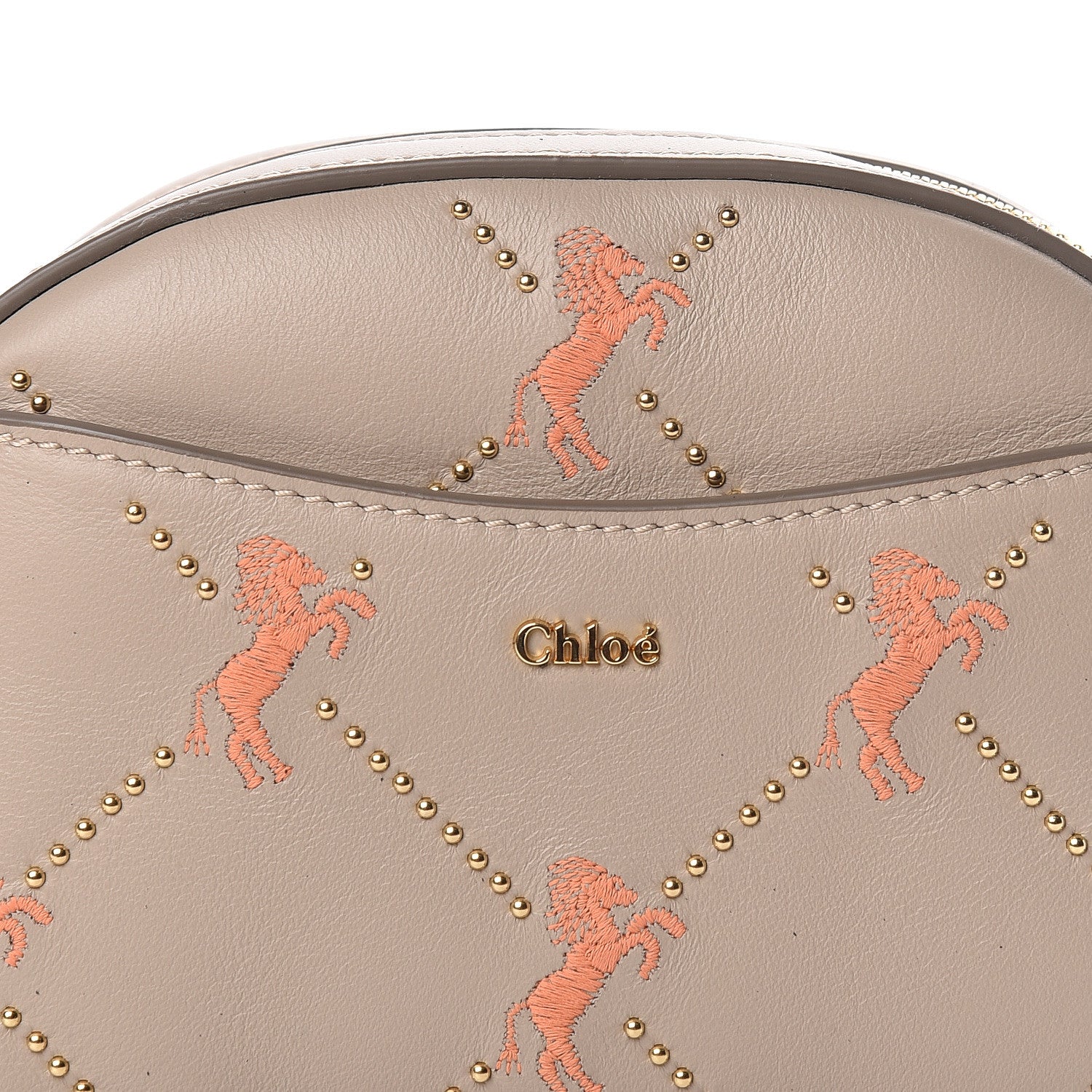 Chloe Smooth Calfskin Little Horses Embroidered Signature Belt Bag Pastel Grey 7 of 9