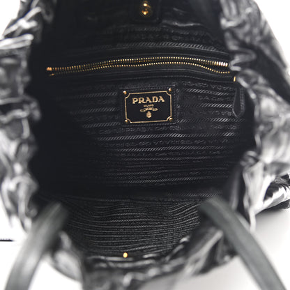 Prada Nappa Antique Shoulder Bag Black 6 of 8