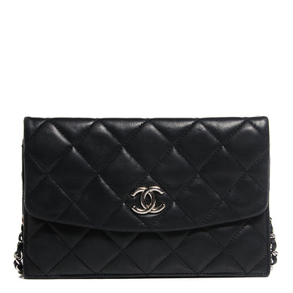 Chanel Lambskin Quilted Double Sided Wallet On Chain WOC Black 1 of 7