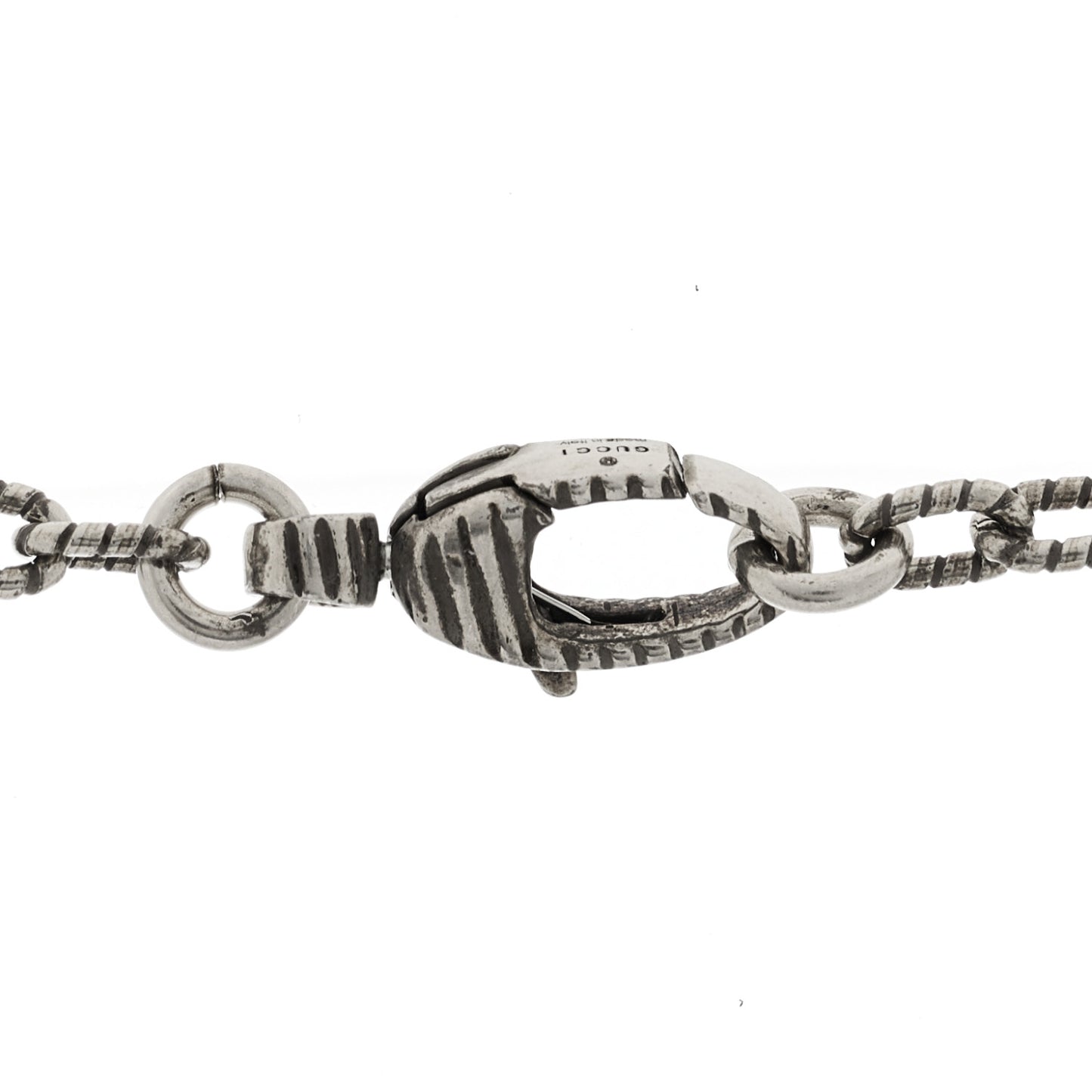 Sterling Silver Small Textured Interlocking G Pendant Necklace