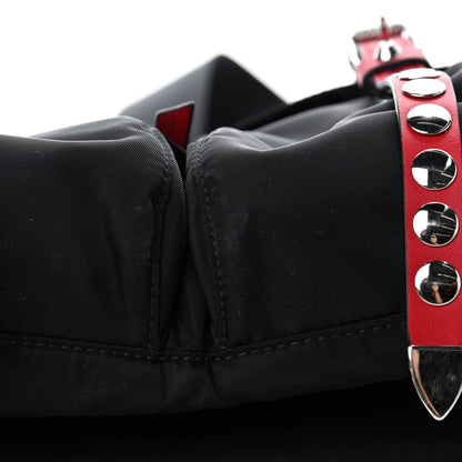 Prada Nylon New Vela Studded Messenger Black Fuoco 5 of 6