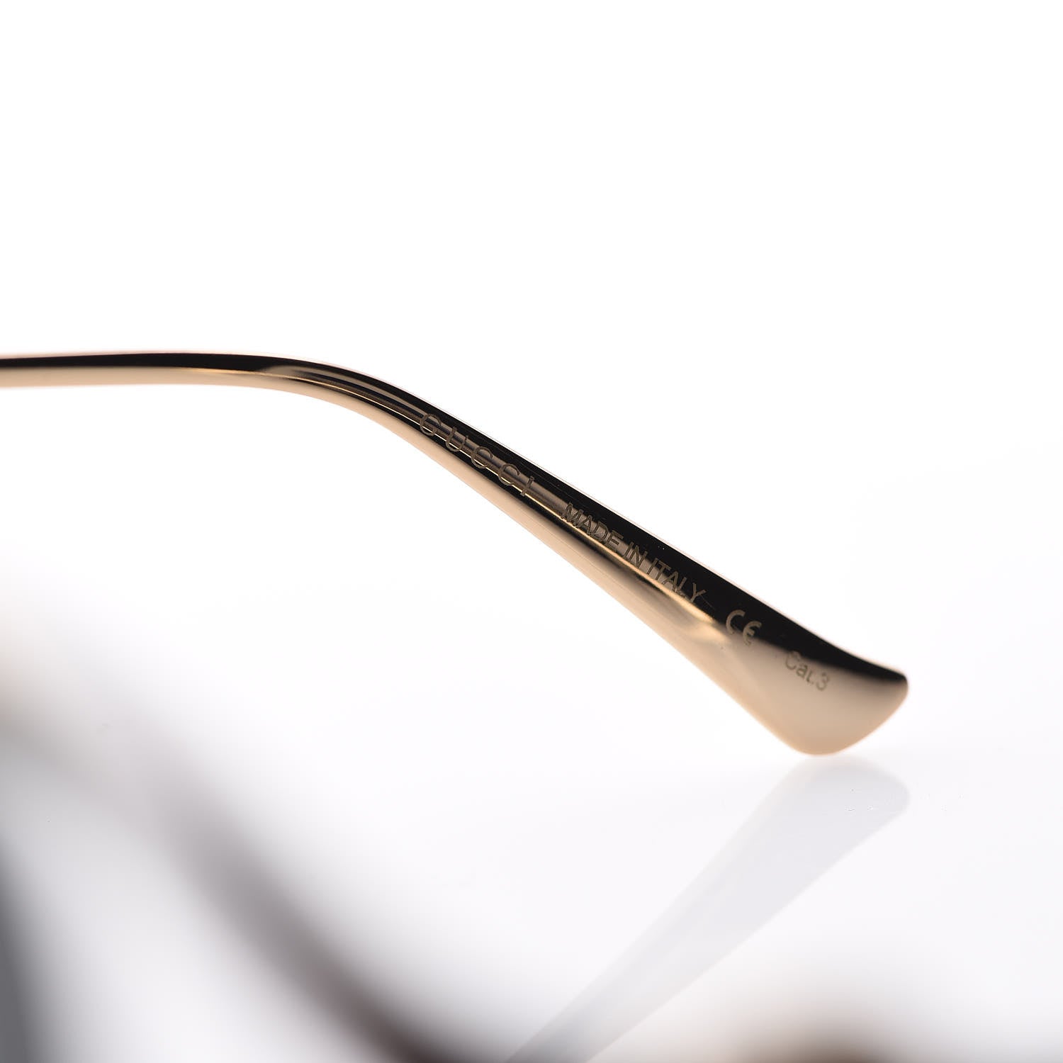 Gucci Metal Oversized Round Frame GG0225S Sunglasses Gold 6 of 8