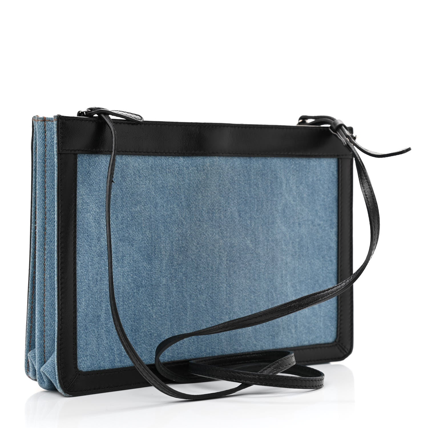 Balenciaga Denim Pochette Crossbody Bag Blue 3 of 9