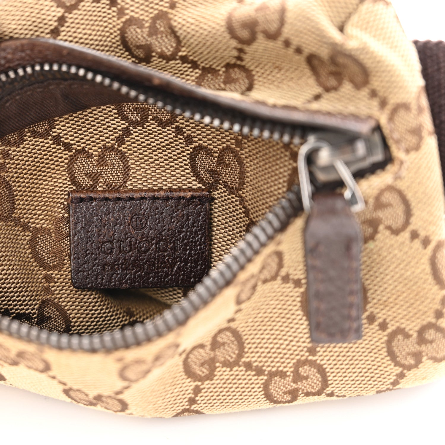 Gucci GG Monogram Double Pocket Belt Bag Dark Brown 8 of 12