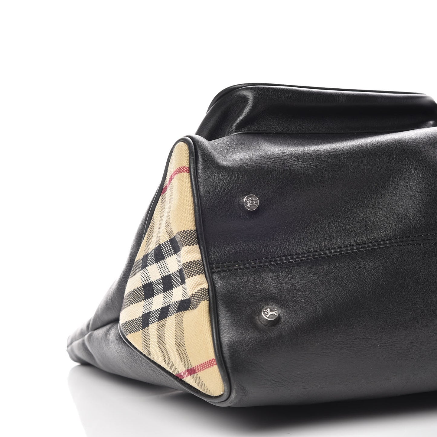 Calfskin Haymarket Check Toggle Shoulder Bag Black
