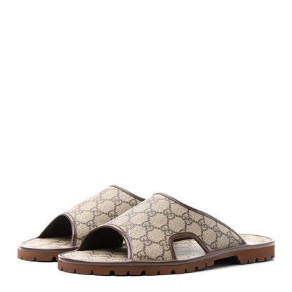 Gucci GG Supreme Monogram Granada Kid Mens Lug Sole Slide Sandals 9.5 Beige New Acero 3 of 9