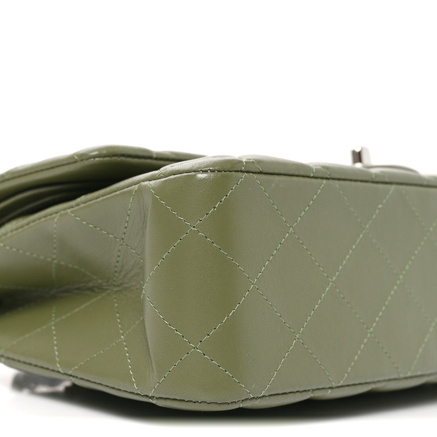 Chanel Lambskin Quilted Medium Double Flap Green 9 of 10
