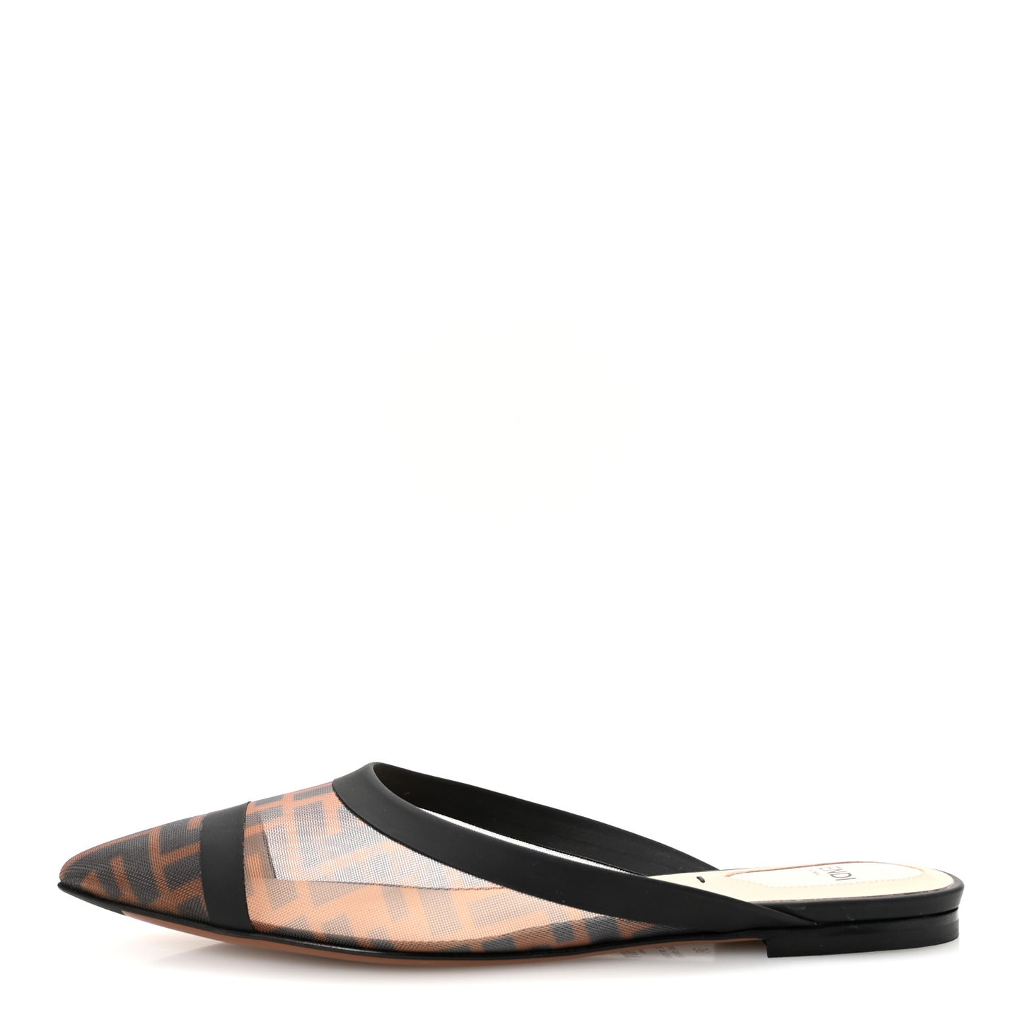Technical Mesh Vitello FF Colibri Flat Mules 36 Tobacco Moro Black