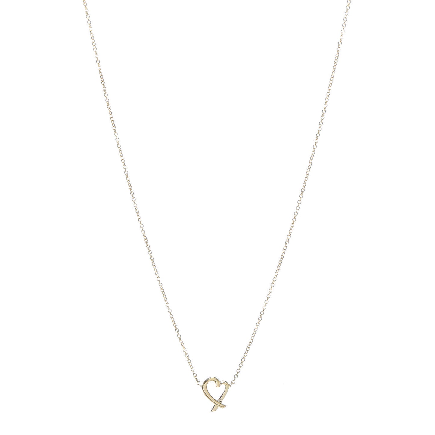 18K Yellow Gold Mini Paloma Picasso Loving Heart Pendant Necklace