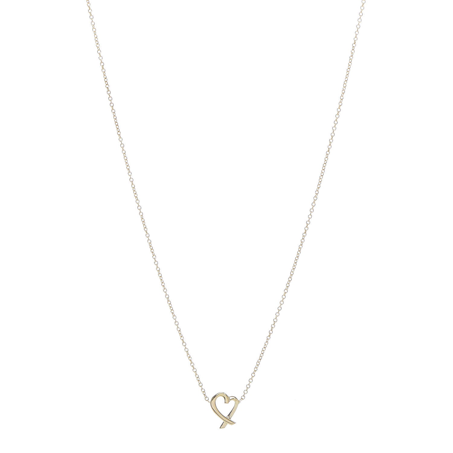 Tiffany 18K Yellow Gold Mini Paloma Picasso Loving Heart Pendant Necklace 1 of 6