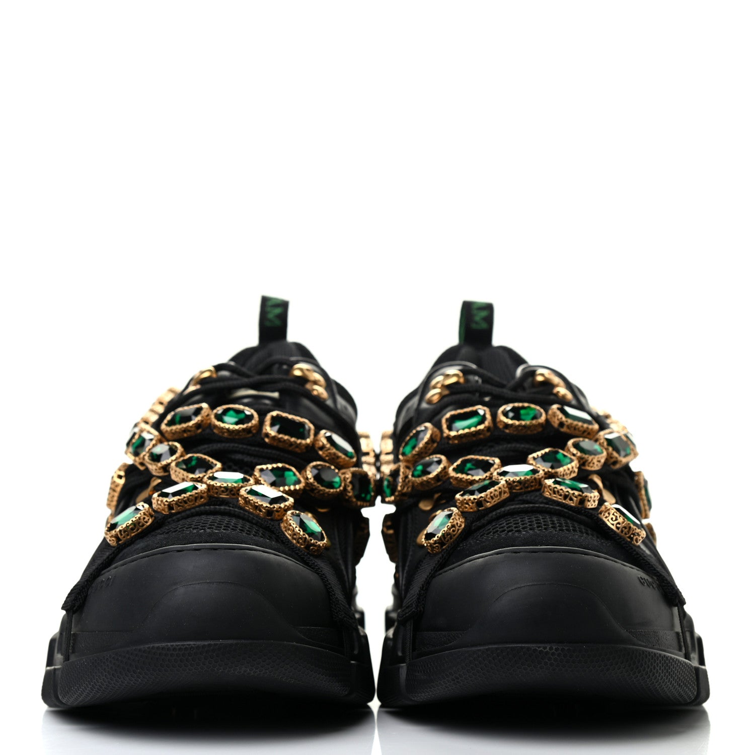 Gucci X SEGA Mesh Suede Calfskin Removable Crystals Mens Flashtrek Sneakers 12 Black Silver 2 of 11