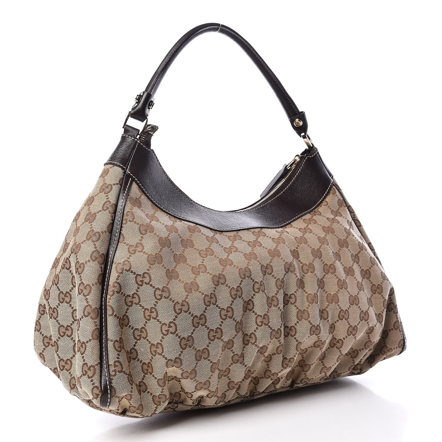 Gucci Monogram Large D Gold Hobo Dark Brown 3 of 9