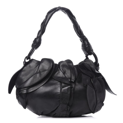 Prada Nappa Mordore Ruffle Shoulder Bag Black 1 of 9