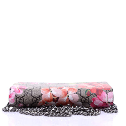 Gucci GG Supreme Monogram Blooms Chain Wallet Beige Multicolor Dry Rose 9 of 10