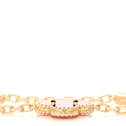 Van Cleef & Arpels 18K Yellow Gold Carnelian 10 Motifs Vintage Alhambra Necklace 5 of 5