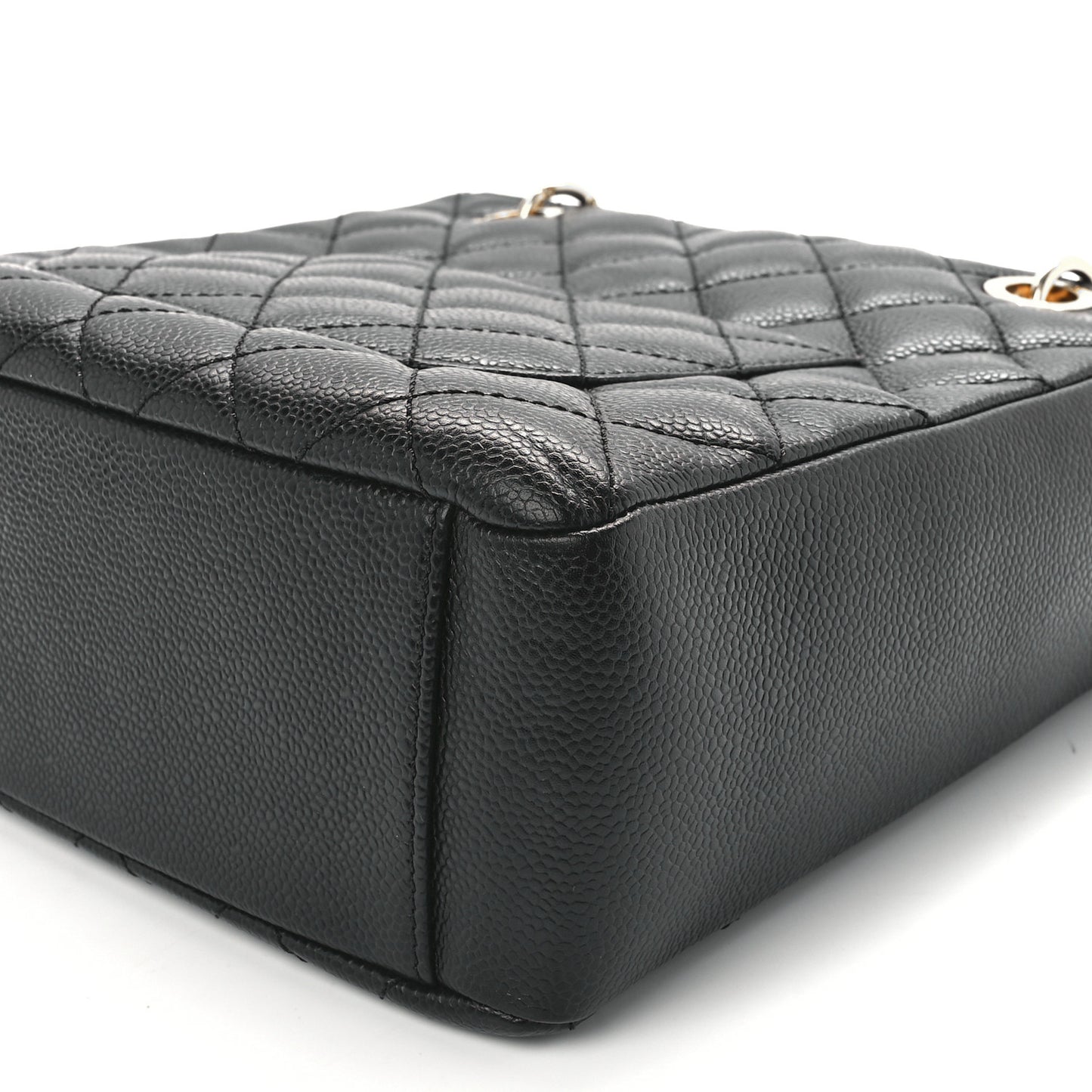 Caviar Quilted Petit Shopping Tote PST Black
