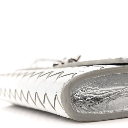 Bottega Veneta Metallic Nappa Intrecciato Long Andiamo Top Handle Silver 9 of 9