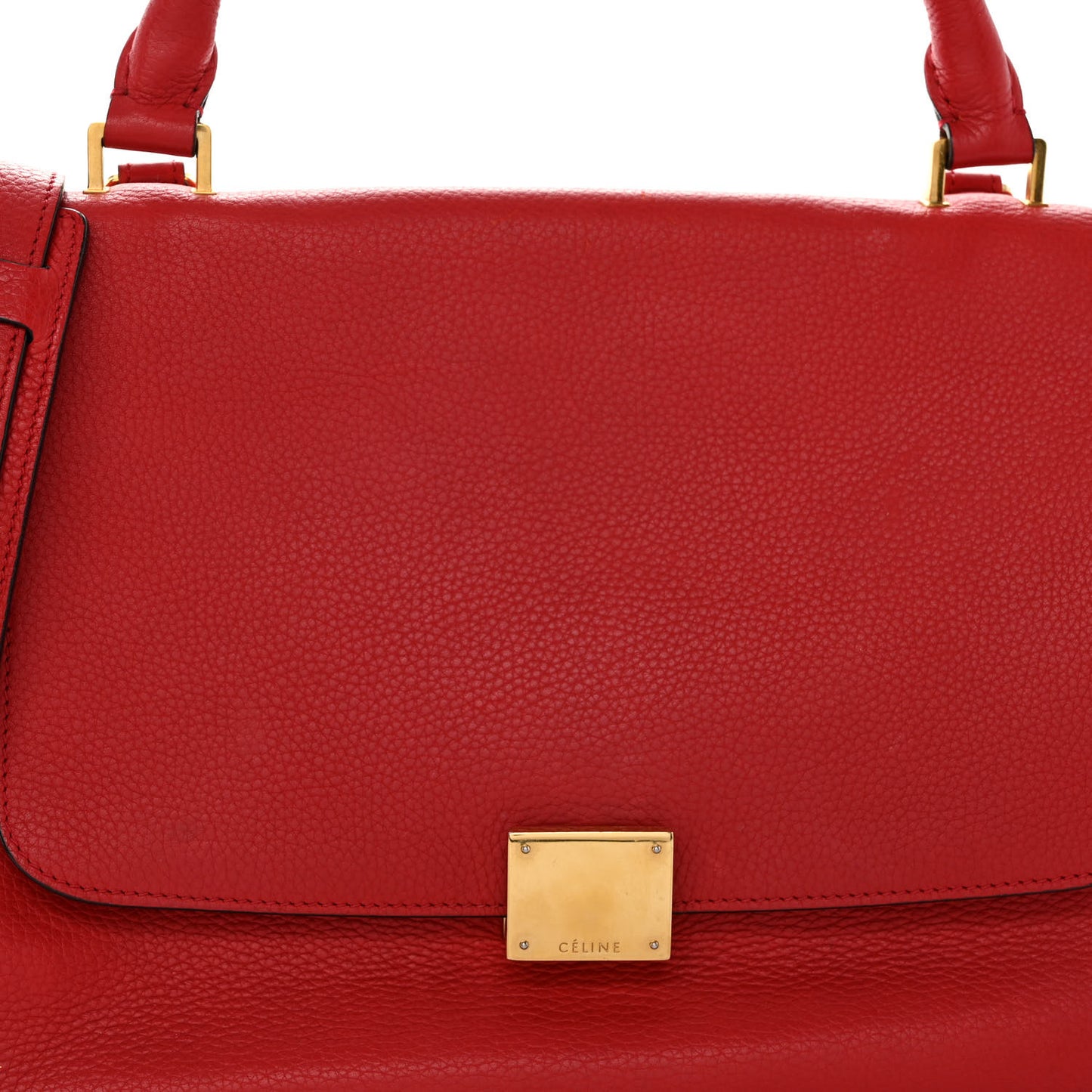 Drummed Calfskin Suede Small Trapeze Coquelicot