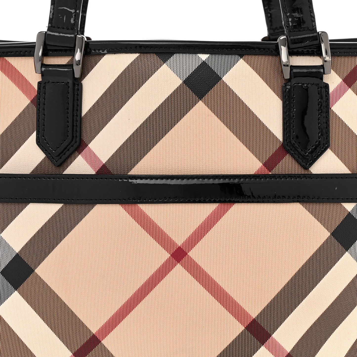 Nova Check Patent Medium Emmy Tote Black