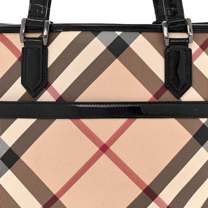 Burberry Nova Check Patent Medium Emmy Tote Black 9 of 14