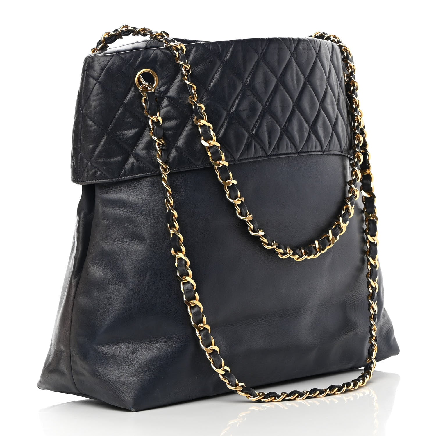 Chanel Lambskin Quilted Shoulder Bag Navy 3 of 21
