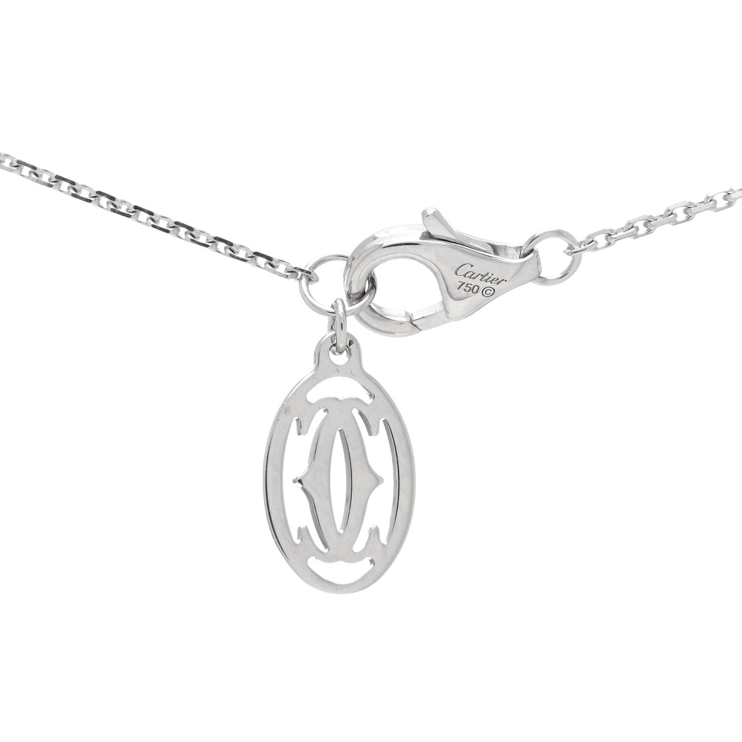Cartier 18K White Gold Diamond Symbols Cross Pendant Necklace 3 of 3