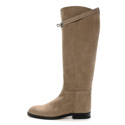 Hermes Suede Kelly Jumping Boots 36 Oak 1 of 8