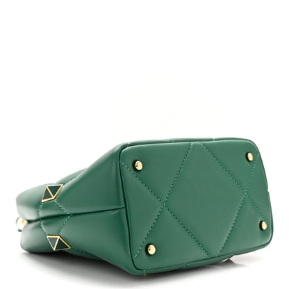 Valentino Garavani Nappa Enamel Small Roman Stud The Handle Bag Jungle 4 of 9
