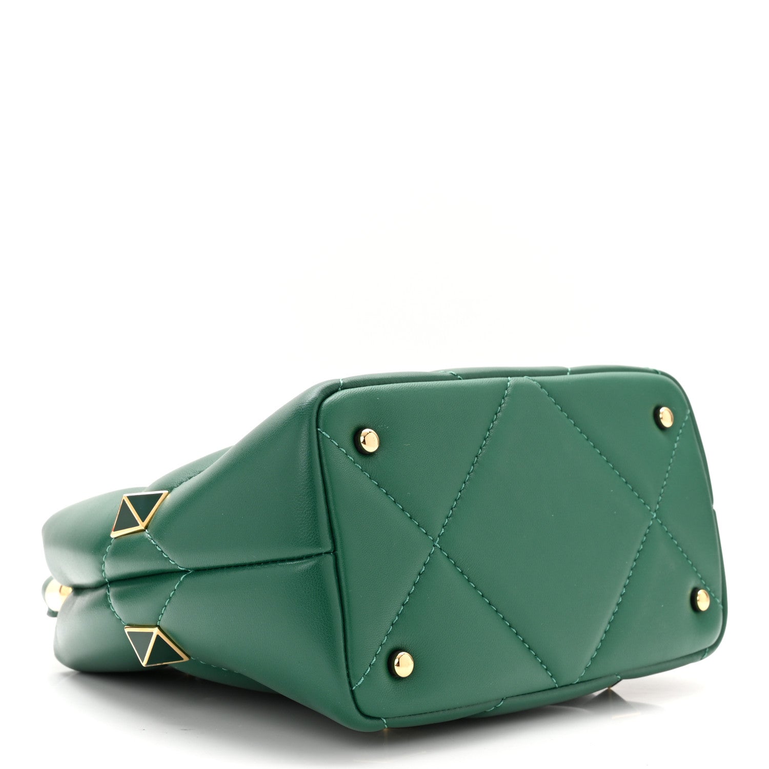Valentino Garavani Nappa Enamel Small Roman Stud The Handle Bag Jungle 4 of 9