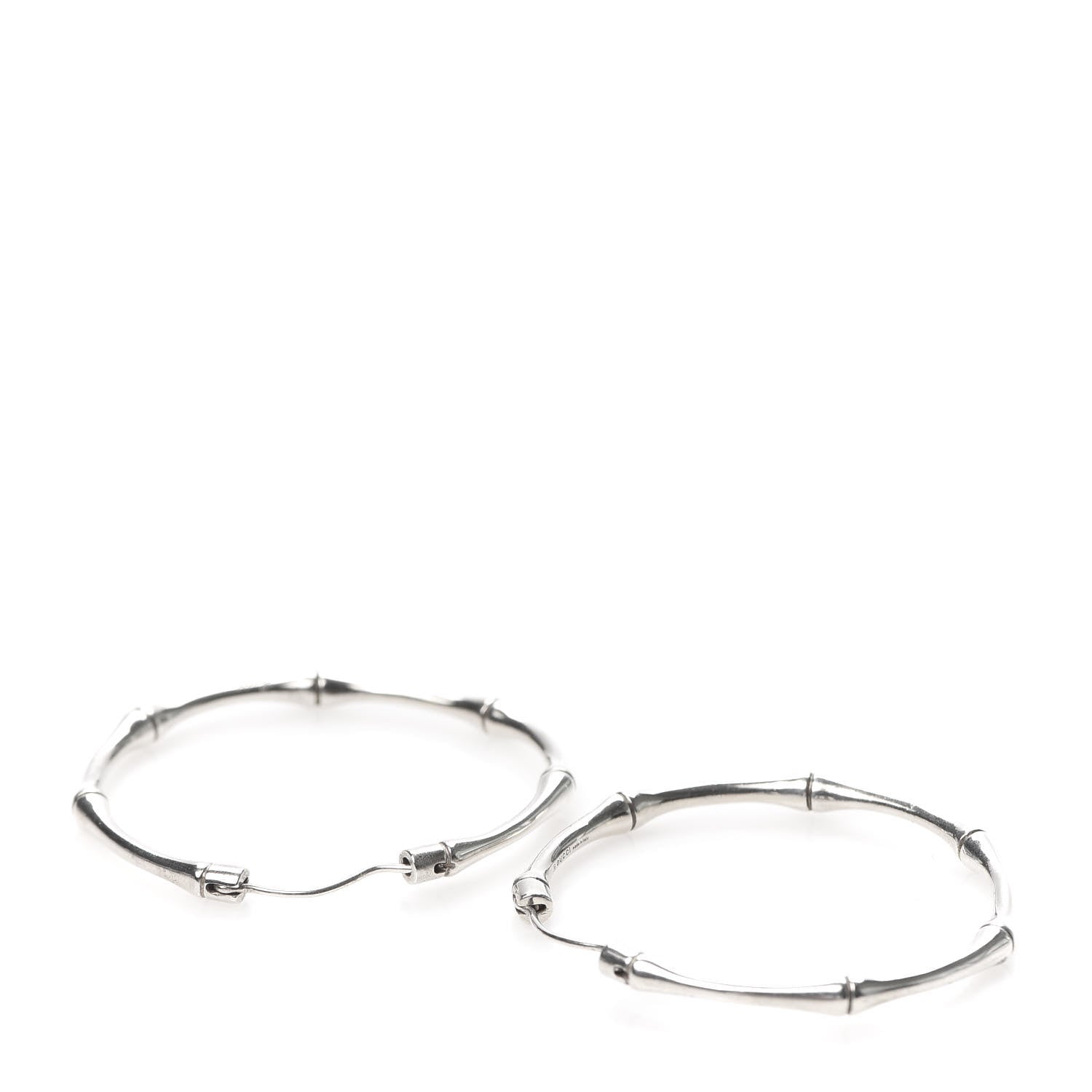 Gucci Sterling Silver Bamboo Hoop Earrings 3 of 5