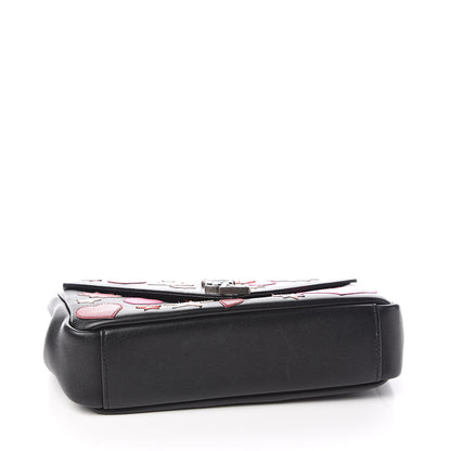 Saint Laurent Calfskin Medium Heart Patchwork Monogram Chain Wallet Black 4 of 11