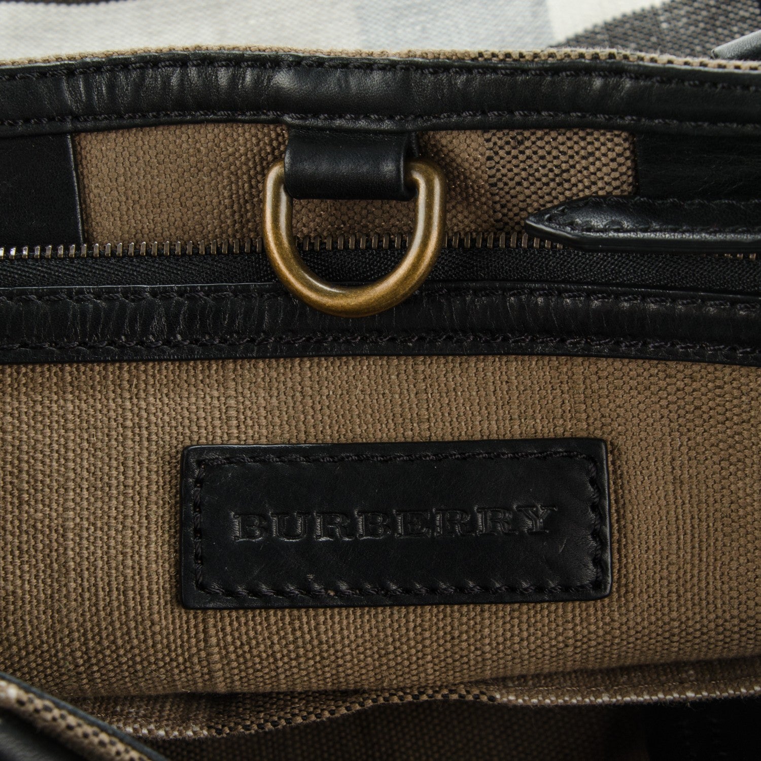 Burberry Canvas Mega Check Medium Tottenham Brit Tote Black 9 of 9