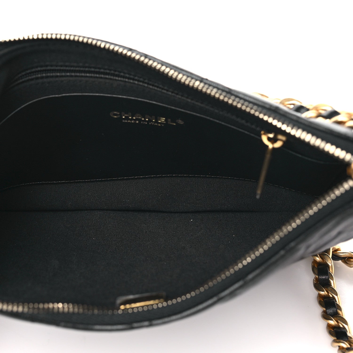 Chanel Shiny Crumpled Lambskin Quilted Large Trendy Chain Around Hobo Black 5 of 11