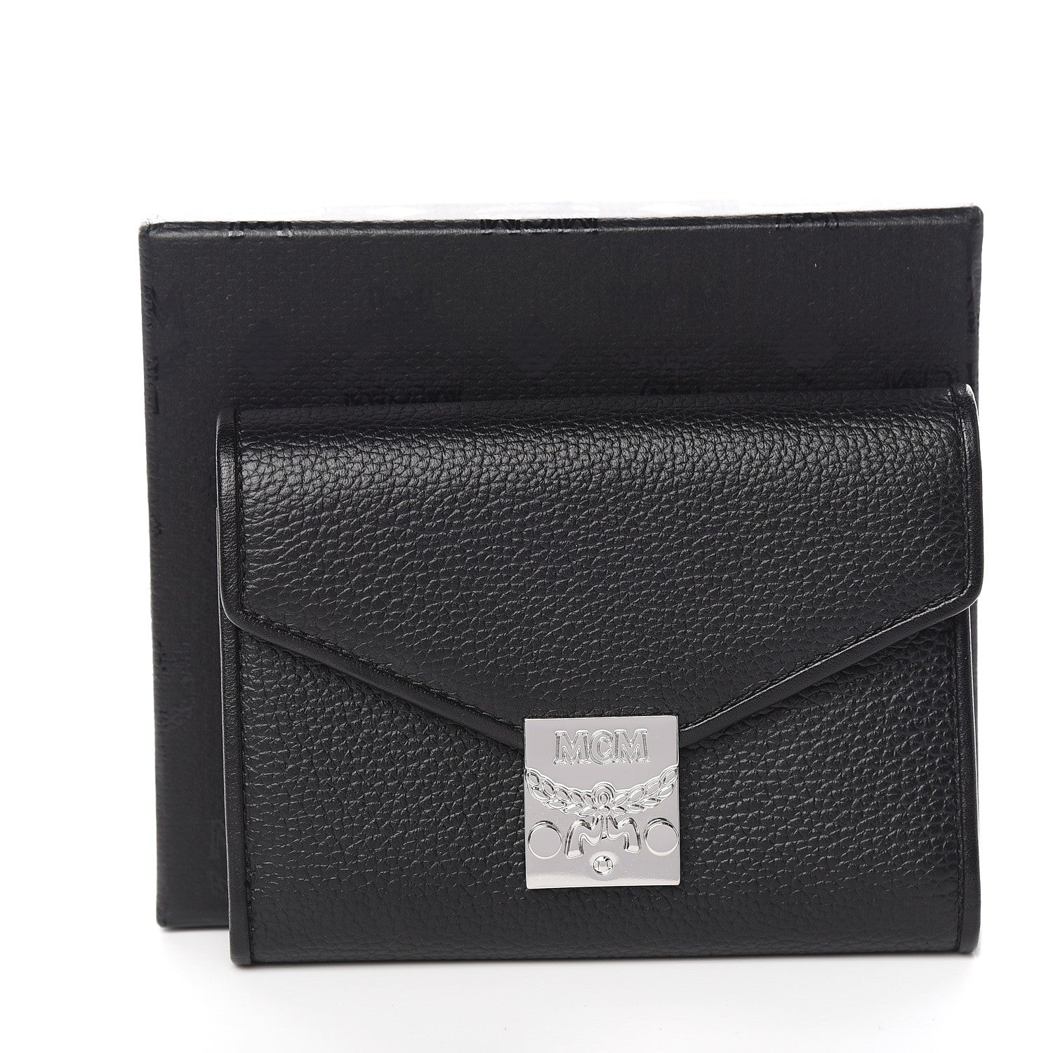 MCM Grained Calfskin Compact Wallet Black 7 of 7