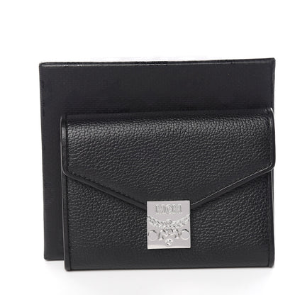 MCM Grained Calfskin Compact Wallet Black 7 of 7