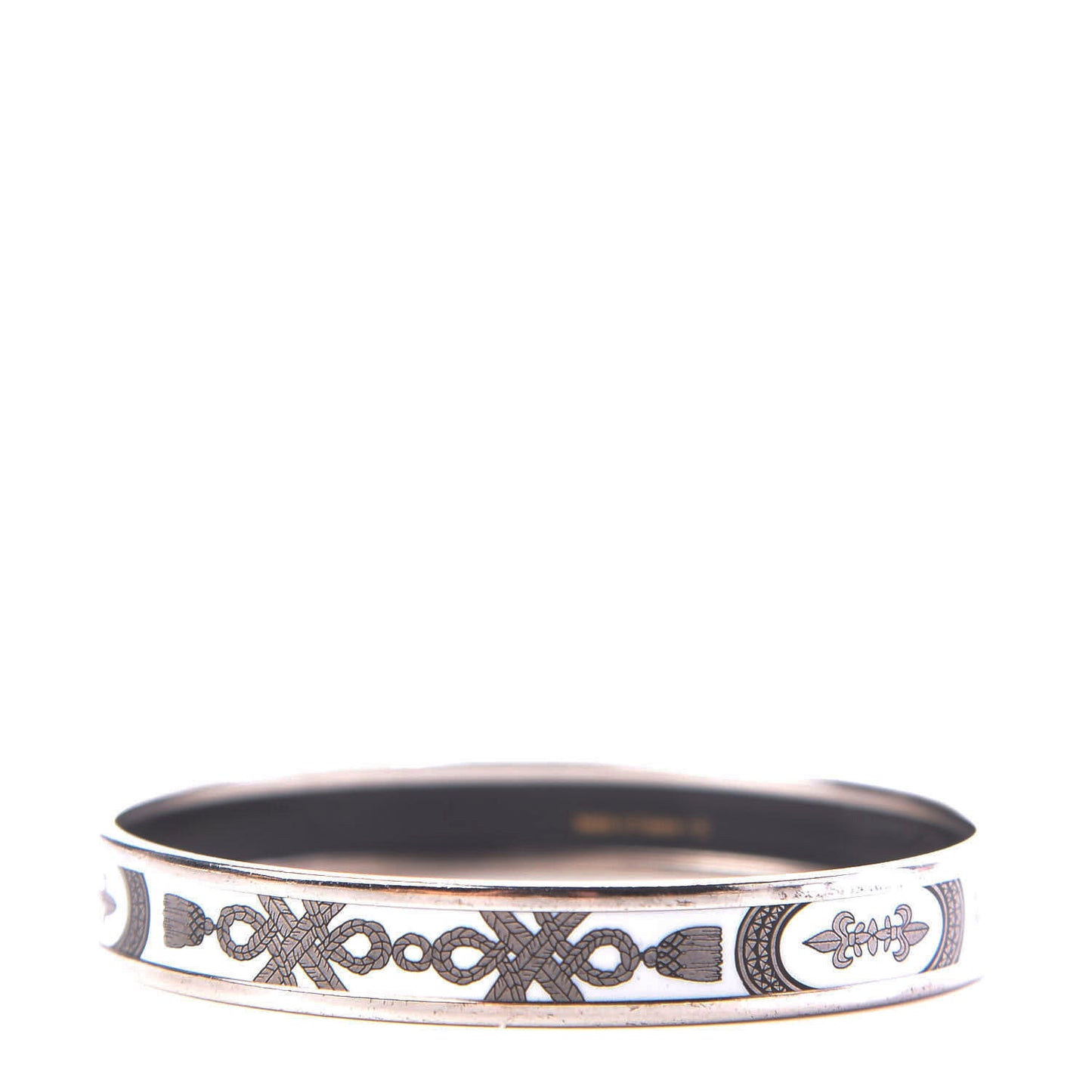 Enamel Printed Grand Apparat Narrow Bracelet 70 White