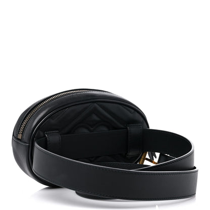 Gucci Calfskin Matelasse GG Marmont Belt Bag 85 34 Black 3 of 10