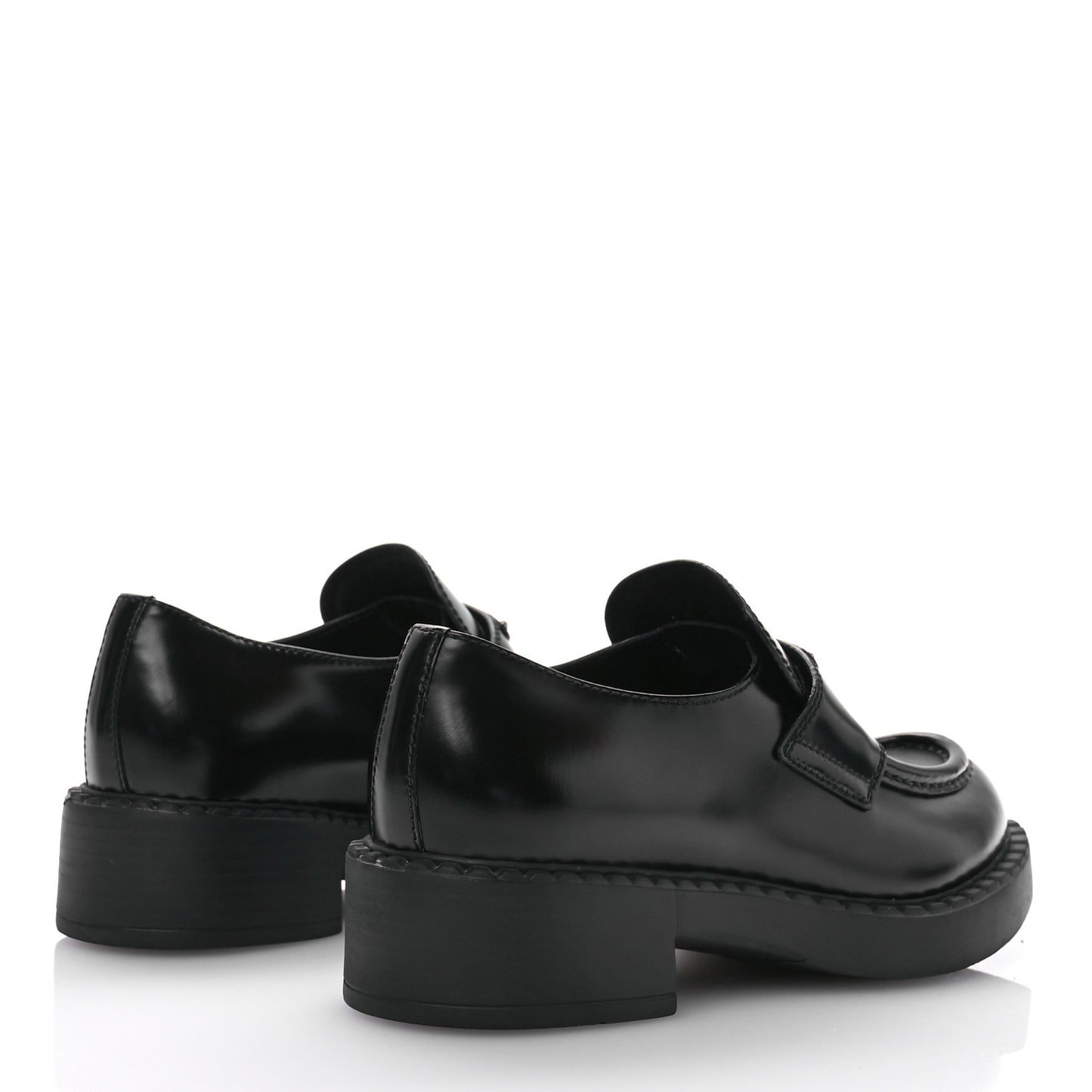 Spazzolato Metal Triangle Logo 50mm Loafers 37 Black