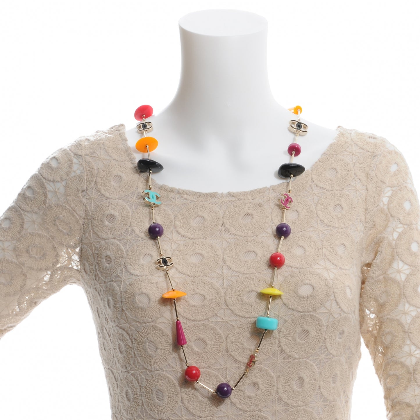 Resin CC Beaded Necklace Multicolor