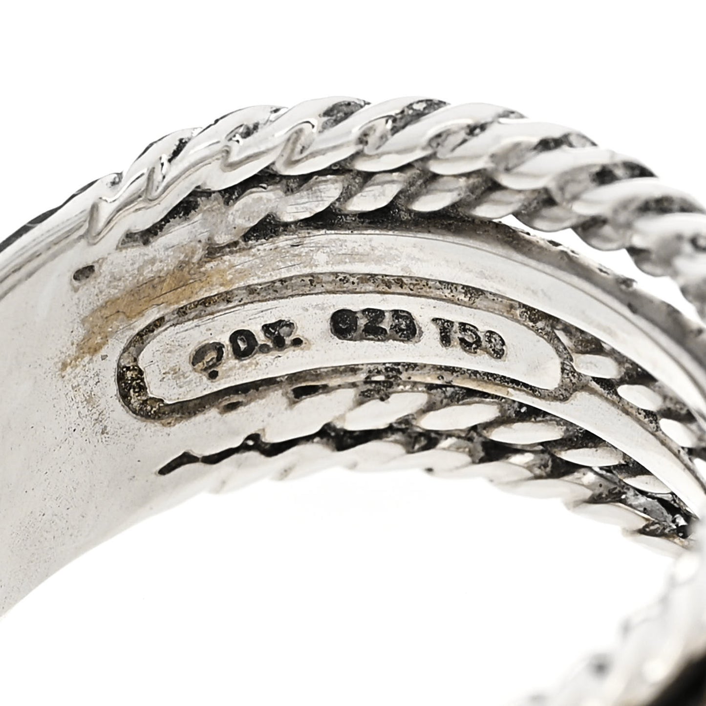 Sterling Silver 18K Yellow Gold Double X Crossover Ring 56 7.75